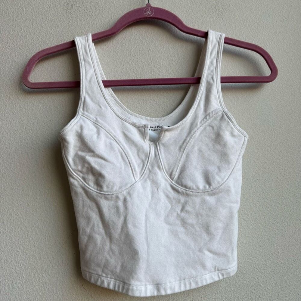 Abercrombie & Fitch Soft AF White Corset Crop Top Size XS Summer Vacation